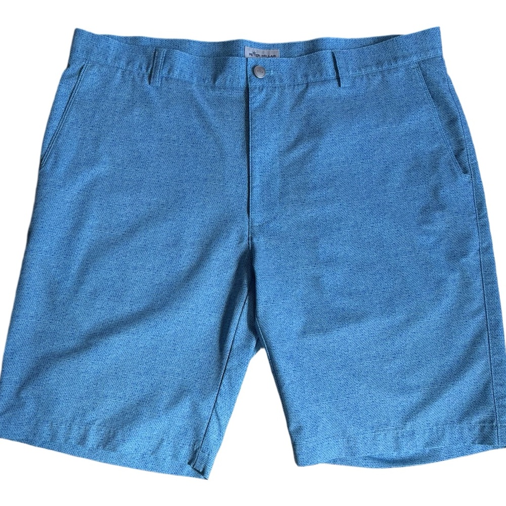 PETER MILLAR Shorts Mens Sz 38 Blue Crown Sport Shackleford Golf Quick dri VGUC